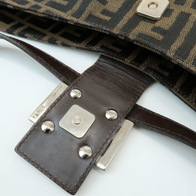 Fendi Flap Hobo Zucca Canvas Brown