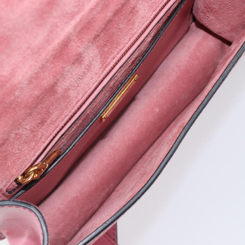 Miu Miu Madras Crystal Flap Leather Pink Bag