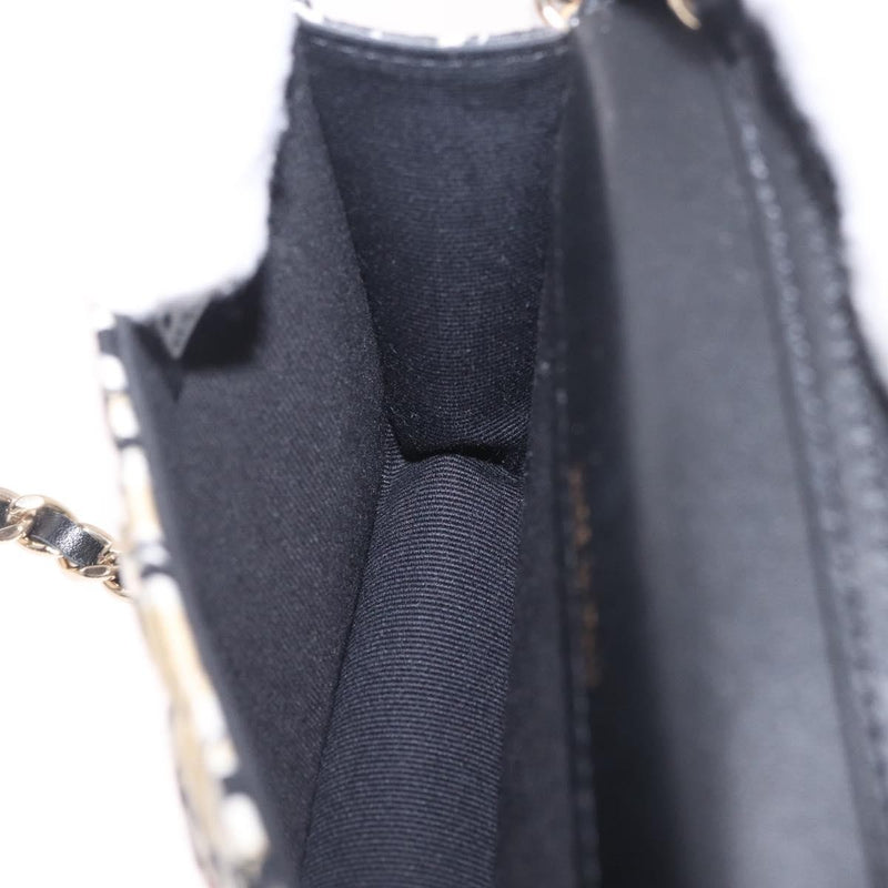 Chanel Flap Card Holder On Chain Quilted Printed Canvas Multicolour Bag