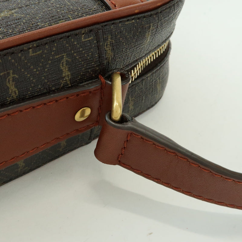 Saint Laurent Le Monogramme Camera Monogram All Over Coated Canvas And Leather Brown Bag