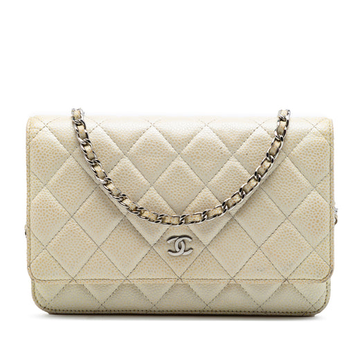 CC Quilted Caviar Wallet on Chain - Image 1