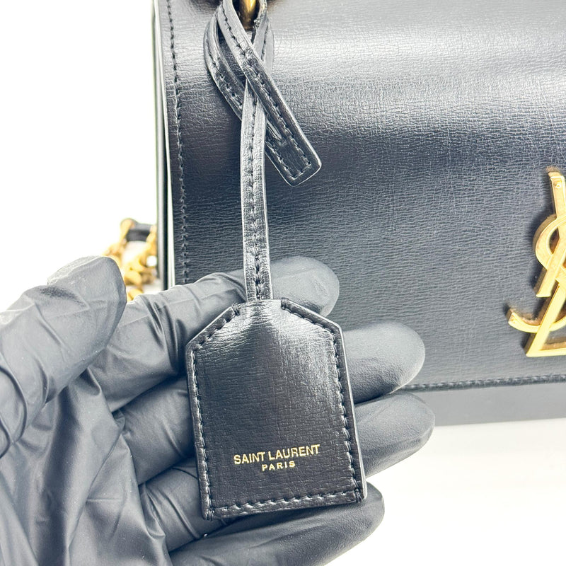 Saint Laurent Sunset Leather Black Calfskin Bag