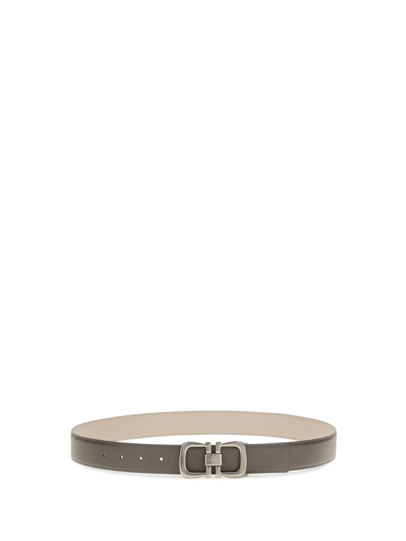 Ferragamo Reversible Leather Belt — Brown Calf Bos Taurus
