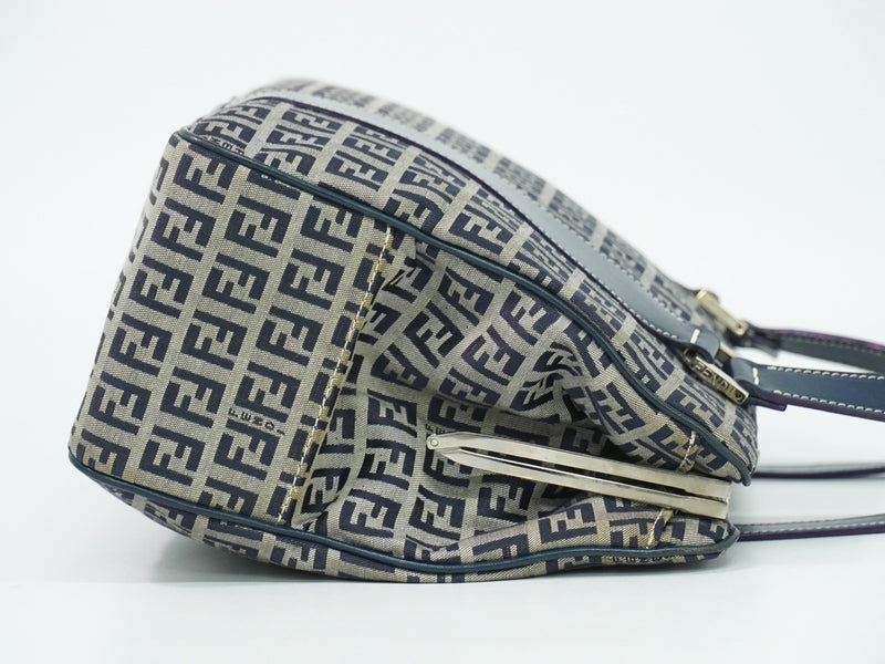 Fendi Vintage Shoulderbag Canvas Navy Bag