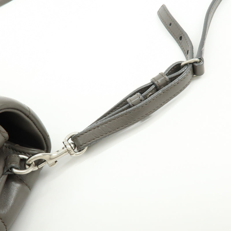 Saint Laurent Loulou Matelasse Chevron Leather Gray Bag