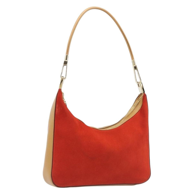Gucci Vintage Zip Hobo Leather & Suede Red
