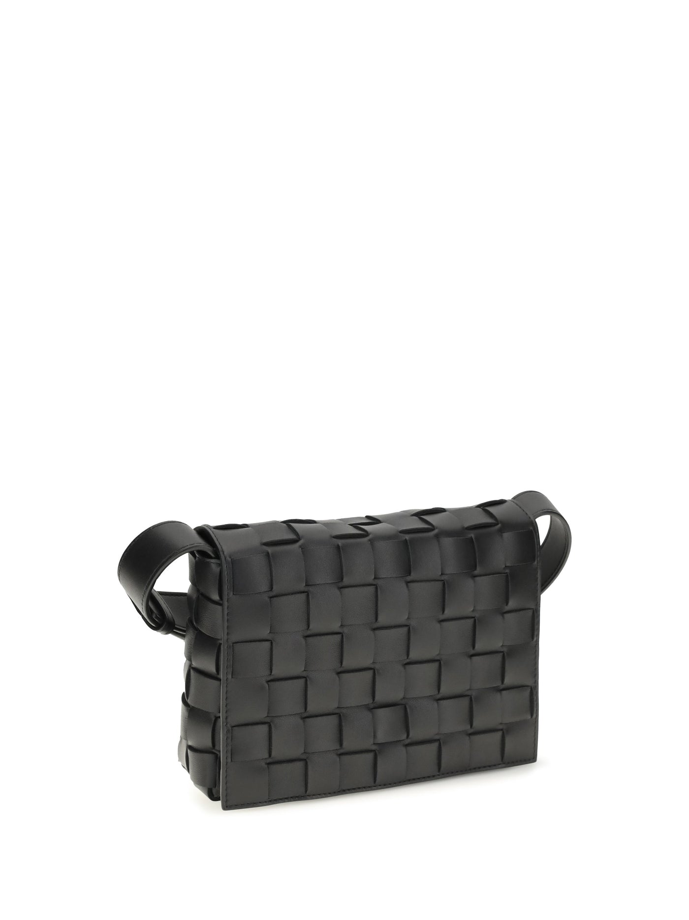 Bottega Veneta Orto Crossbody Bag — Black Calf Leather