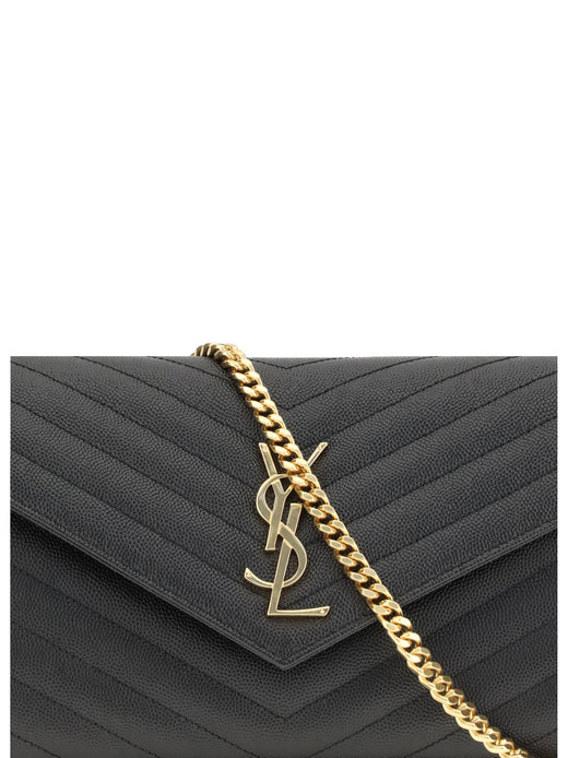 Saint Laurent Shoulder Bag — Black Calfskin