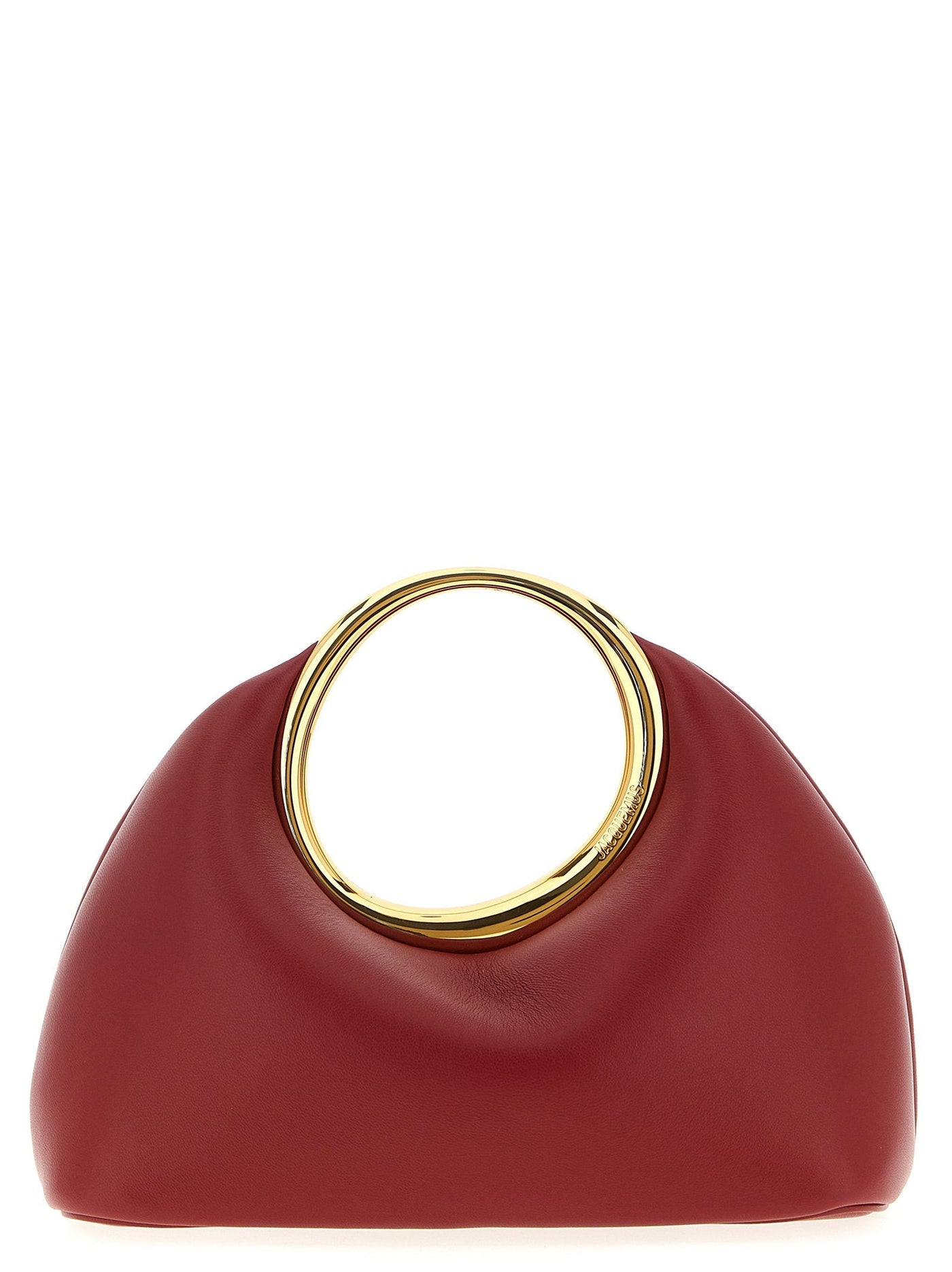 Jacquemus Top Handle Bag — Burgundy Nappa Leather