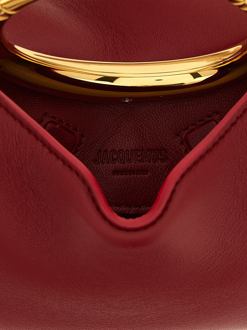 Jacquemus Top Handle Bag — Burgundy Nappa Leather