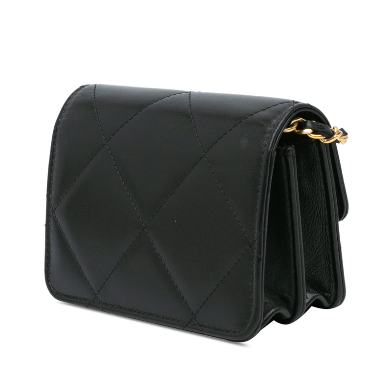 Quilted Calfskin Strass Card Holder On Chain - Image 2