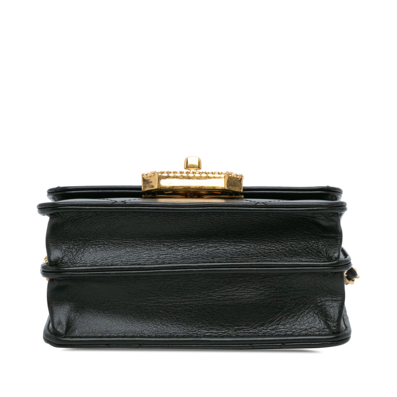 Quilted Calfskin Strass Card Holder On Chain - Image 3
