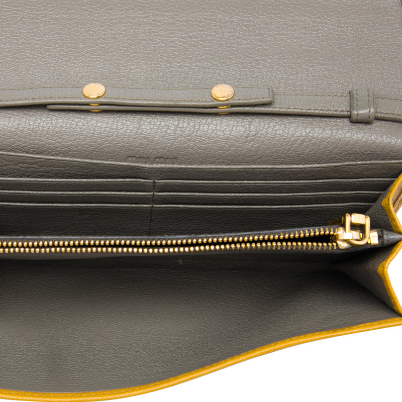Bicolor Goatskin Madras Wallet on Chain - Image 4