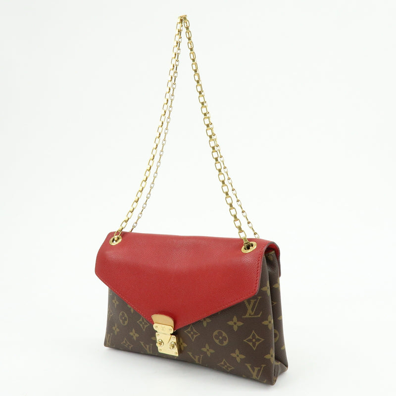 Louis Vuitton Pallas Chain Monogram Canvas And Calfskin Brown Bag
