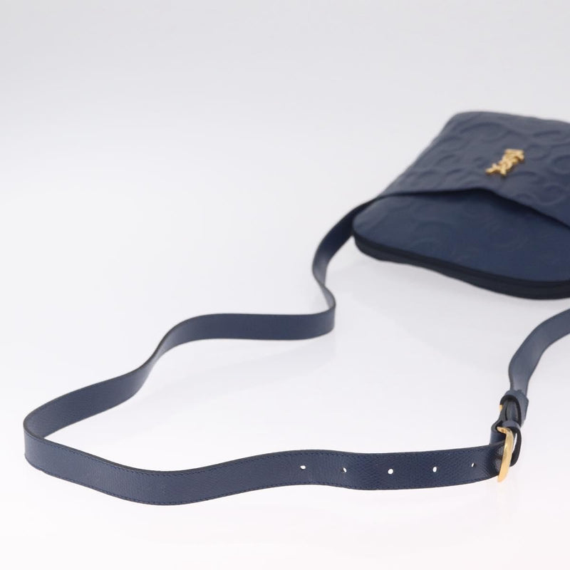Saint Laurent Overseas Leather Navy Bag