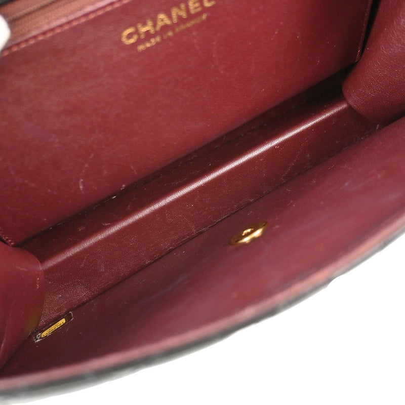 Chanel Turnlock Flap Grosgrain Black Leather Bag