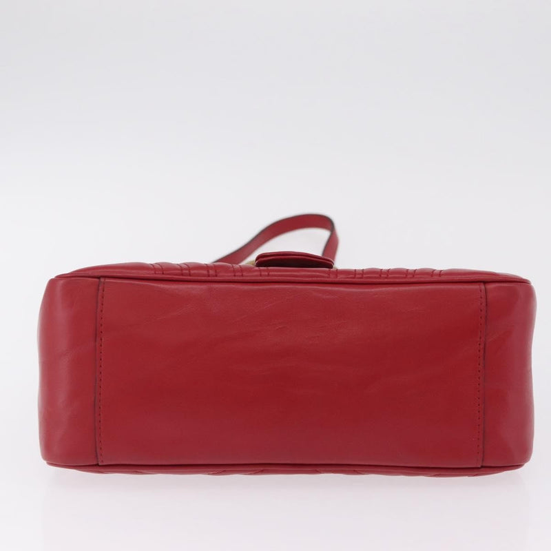 Gucci Gg Marmont Top Handle Matelasse Leather Red Bag