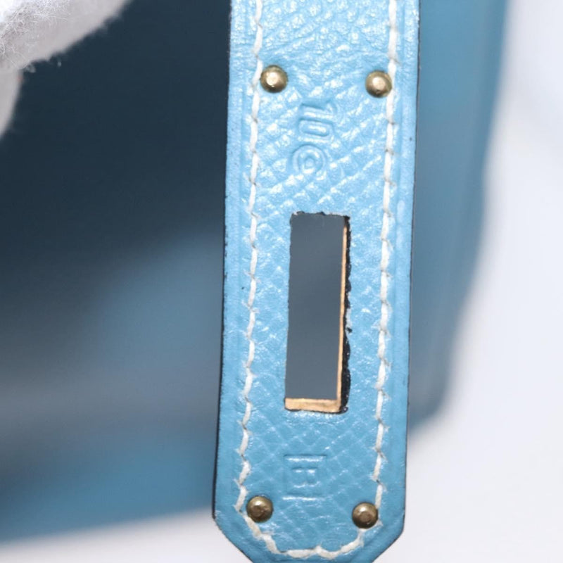 Hermes Birkin Blue Epsom With Gold Hardware Leather Bag