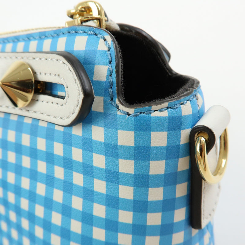 Fendi By The Way Satchel Printed Leather Blue