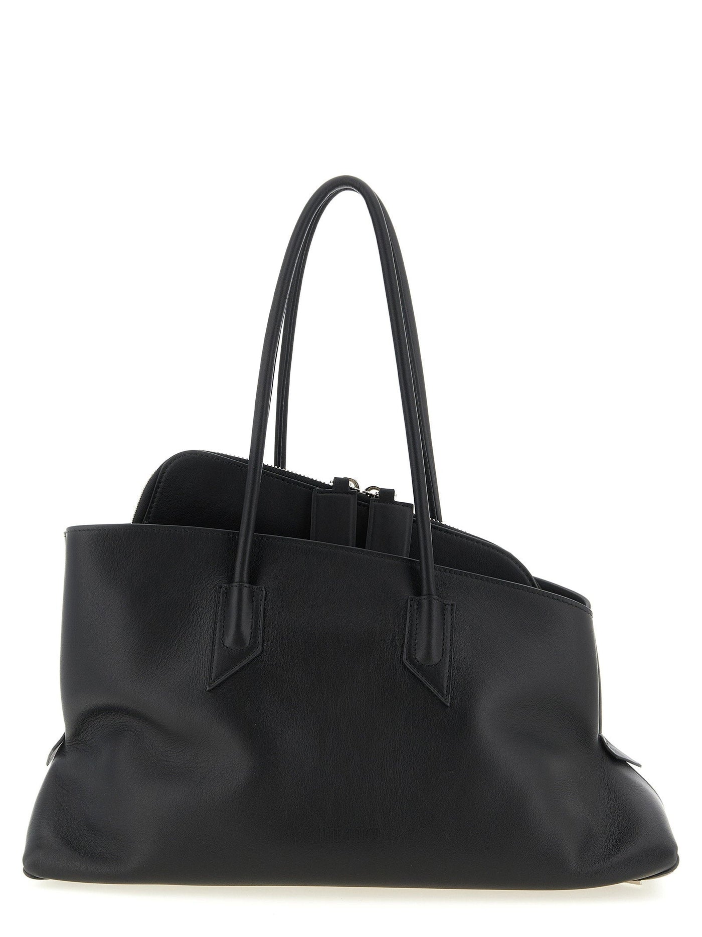 The Attico Shoulder Bag — Black Calf Leather