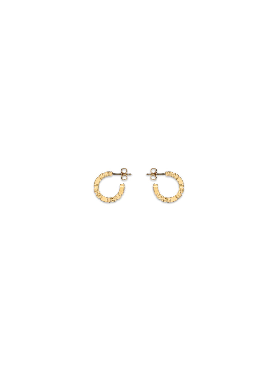 Versace Greca Motif Earrings — Gold Brass