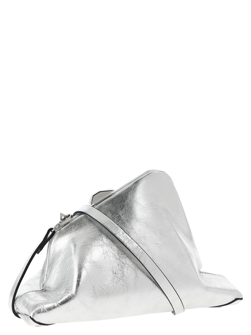 The Attico Day Off Small Clutch — Silver