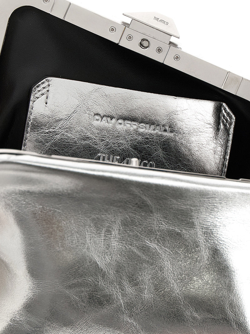 The Attico Day Off Small Clutch — Silver