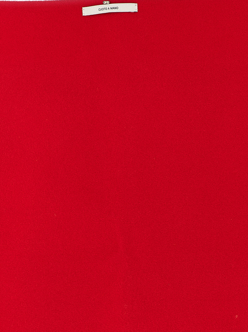 Sportmax Pure Wool Scarf — Red Drap Double Scarfs