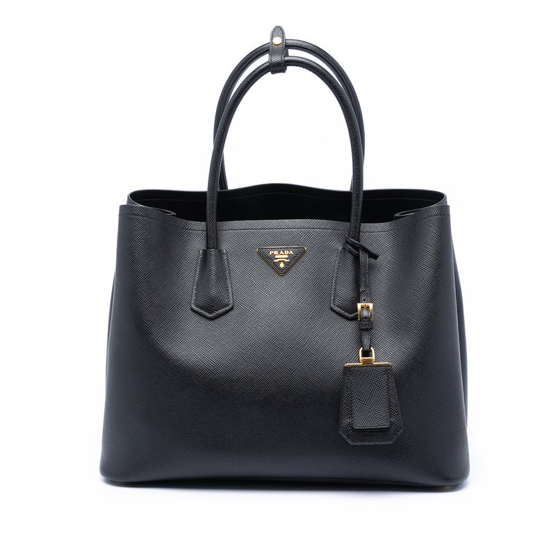 Medium Saffiano Cuir Double Satchel