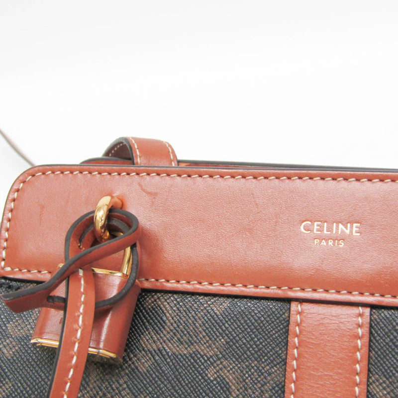 Celine Teen Cabas De France Triomphe Coated Canvas Brown Bag