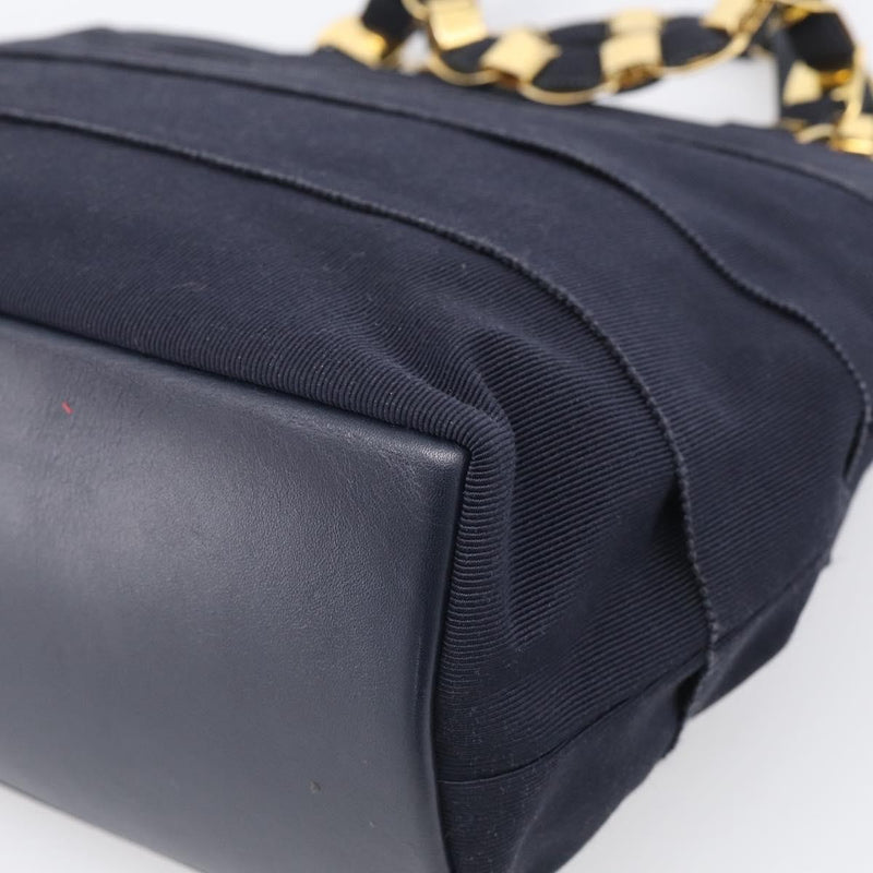 Salvatore Ferragamo Vala Canvas Navy Bag