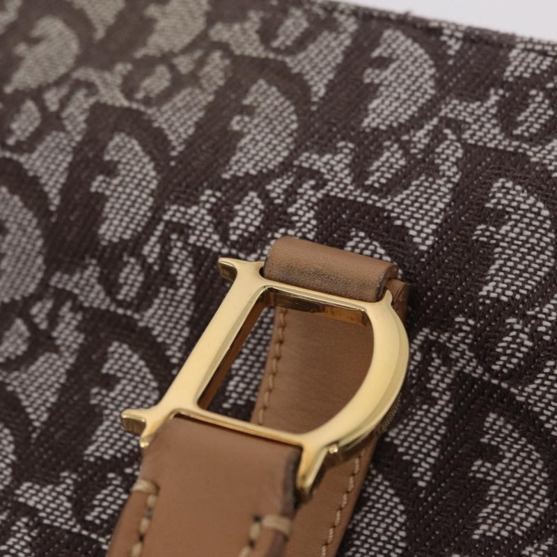Christian Dior Vintage Open Diorissimo Canvas Brown Bag