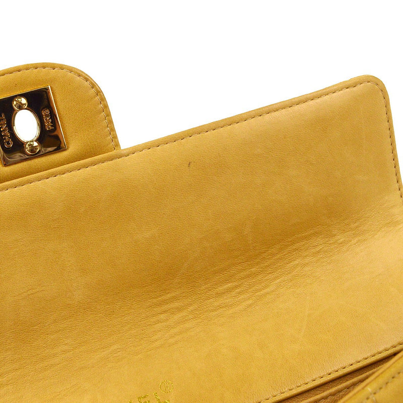 Chanel Chocolate Bar Flap Quilted Lambskin Beige Leather Bag