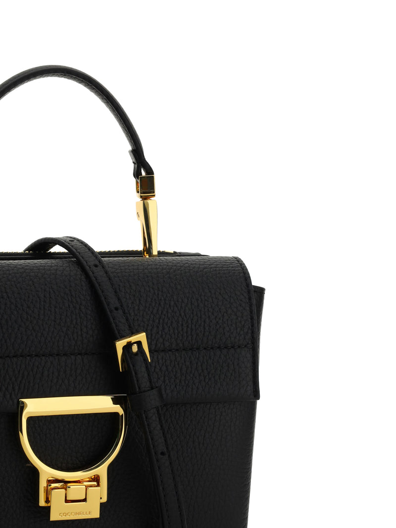 Coccinelle Arlettis Top Handle Bag — Black Calf Leather Bos Taurus