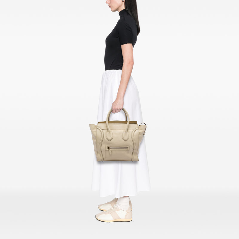 Mini Drummed Calfskin Luggage Tote - Image 6