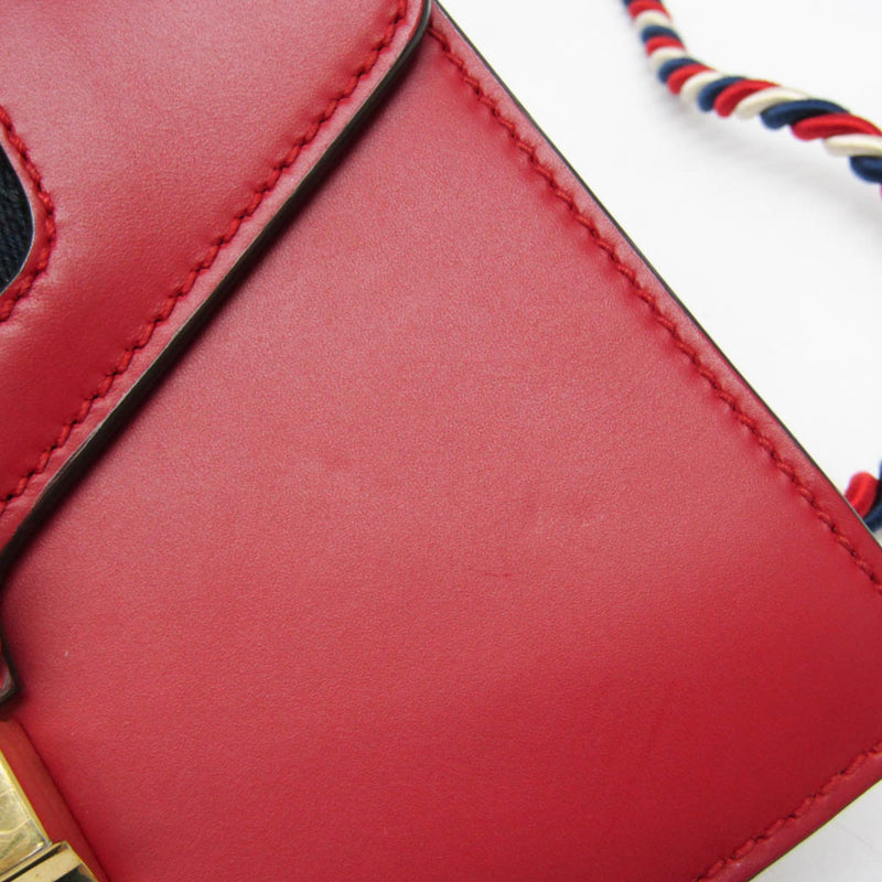 Gucci Sylvie Top Handle Leather Red Bag