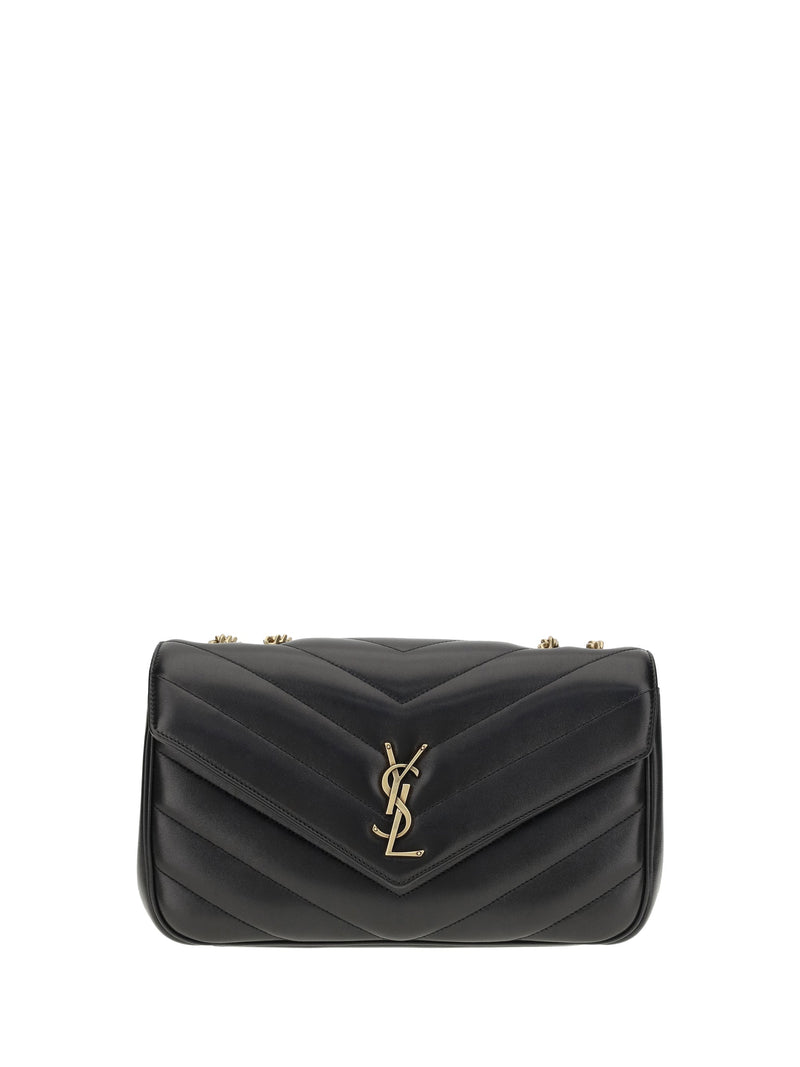 Saint Laurent Loulou Shoulder Bag — Black Lambskin