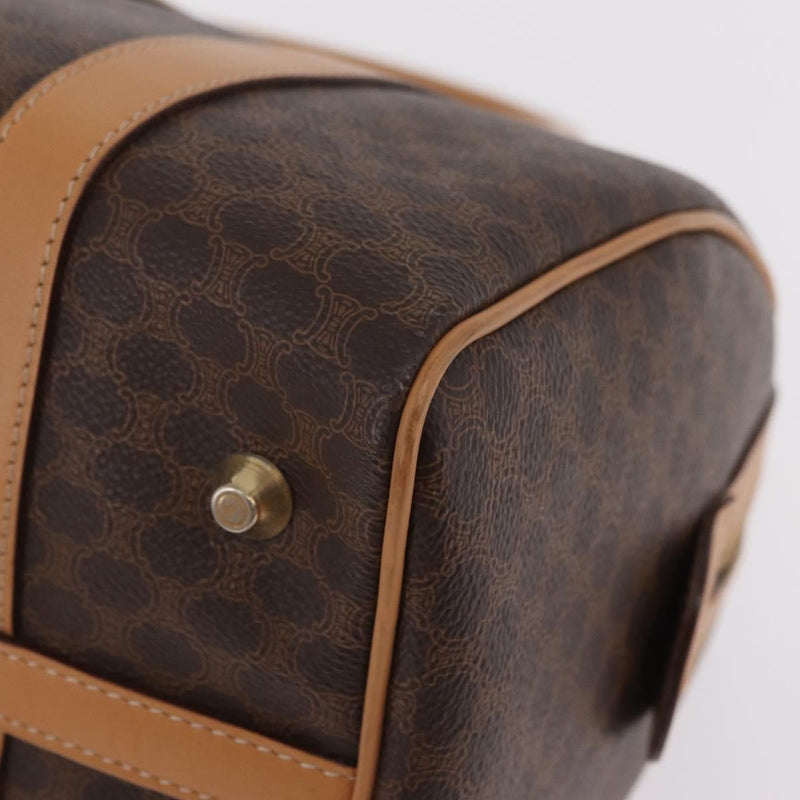Celine Vintage Boston Macadam Coated Canvas Brown Pvc Bag
