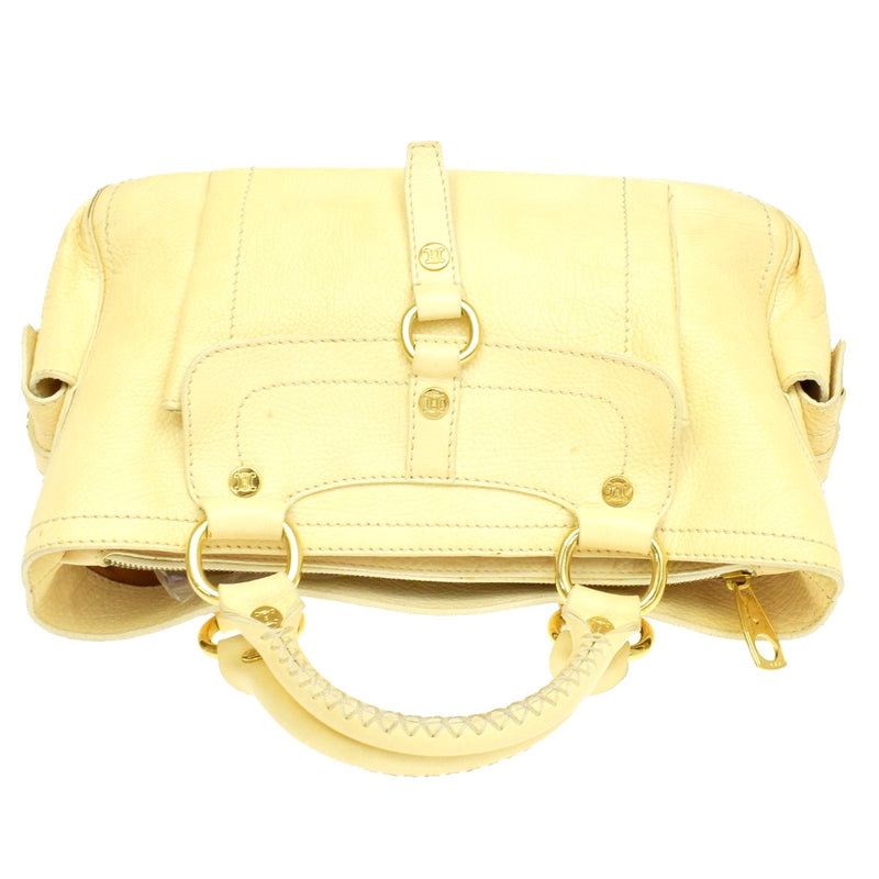 Celine Boogie Satchel Leather Yellow