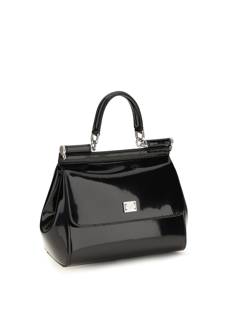 Dolce & Gabbana Sicily Shoulder Bag — Black Calf Leather Bos Taurus