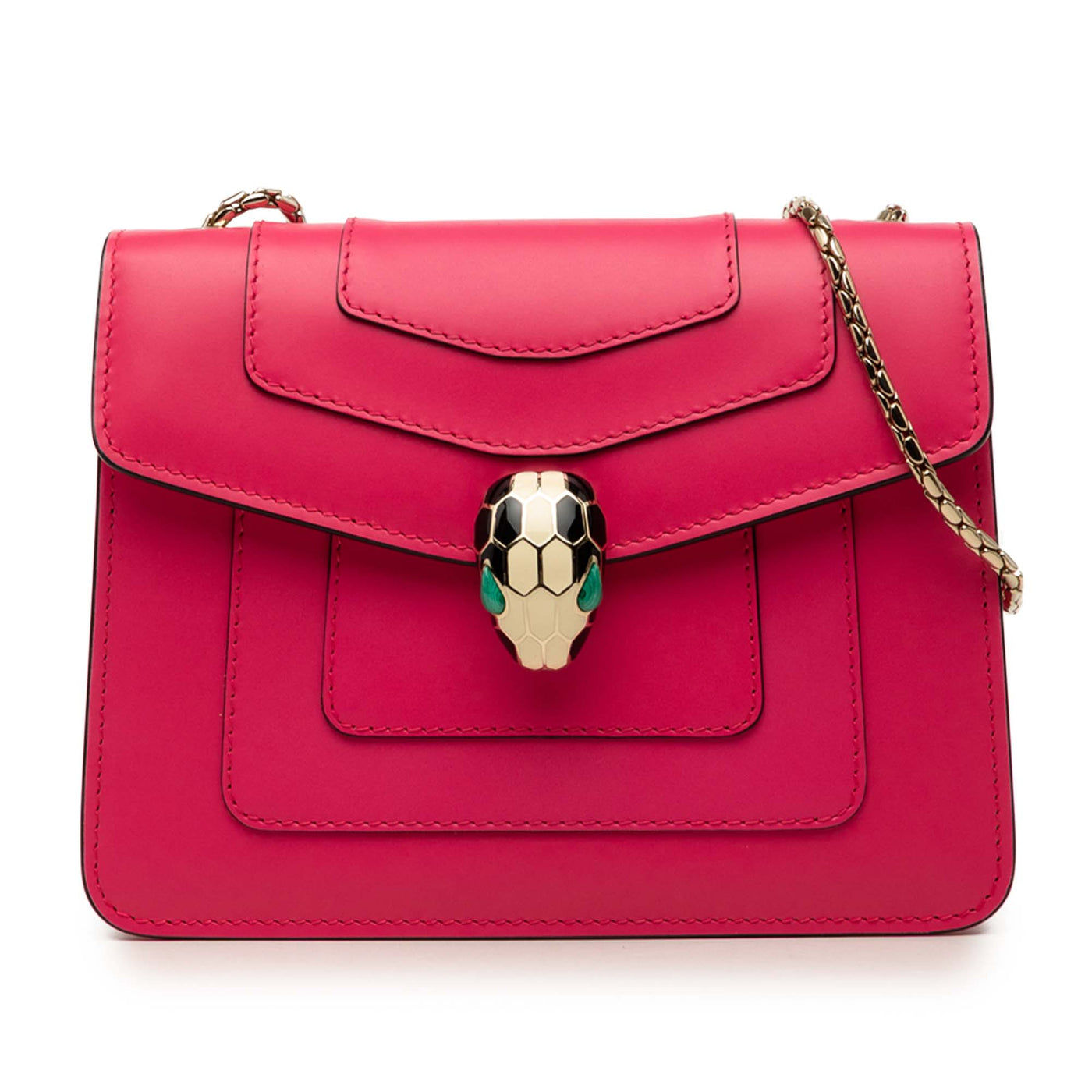 Small Leather Square Serpenti Forever Chain Crossbody - Image 1