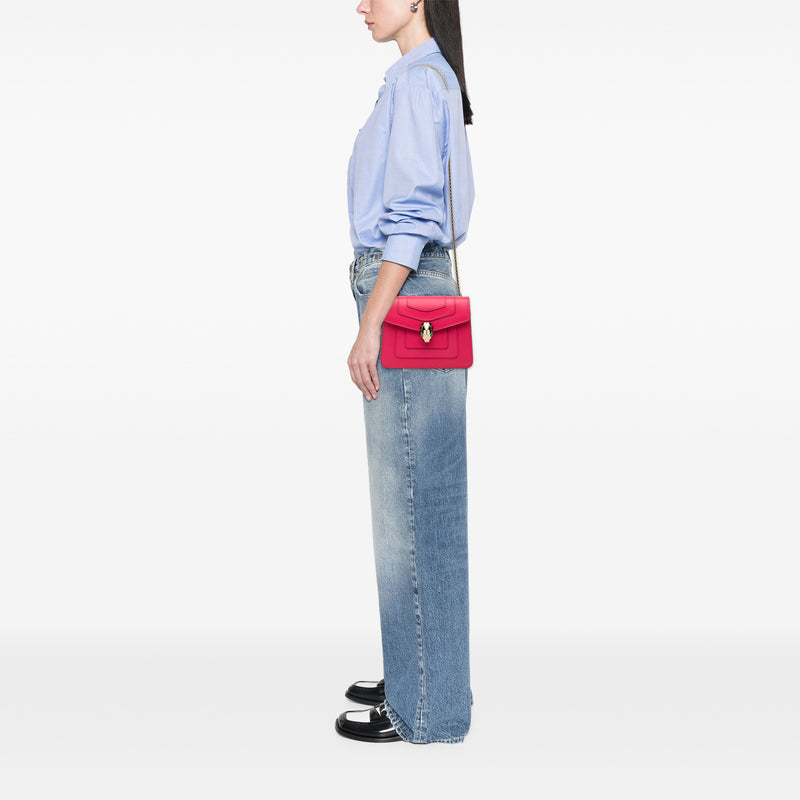 Small Leather Square Serpenti Forever Chain Crossbody - Image 6