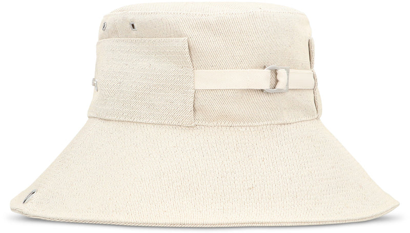 Jacquemus 25eacu00721aw00595 Cotton Fisherman Bucket Hat — Beige