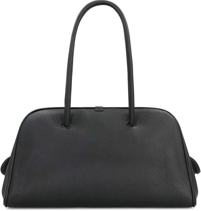 Jacquemus Hammered Calf Leather Shoulder Bag — Black