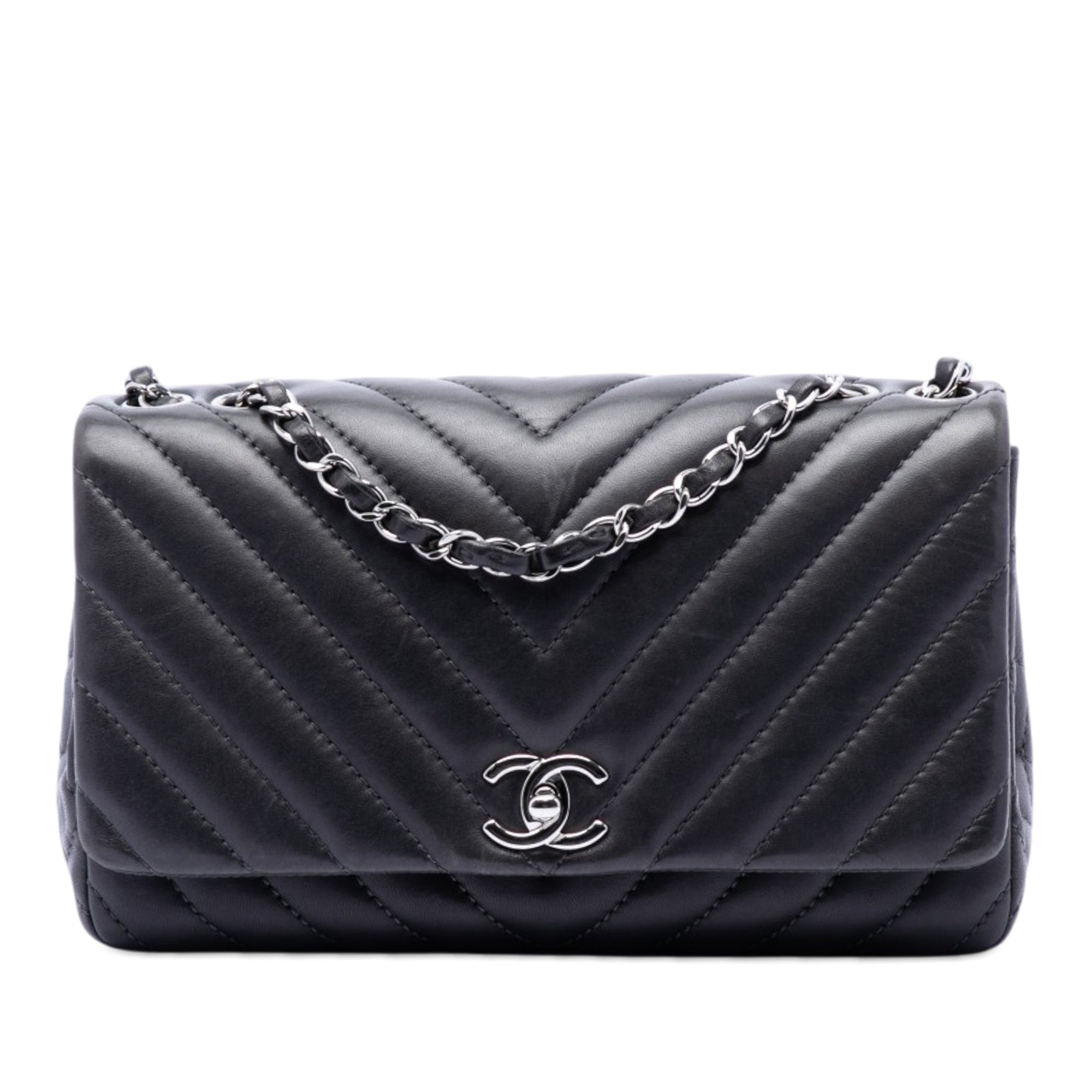 Medium Chevron Lambskin Surpique Flap - Image 1