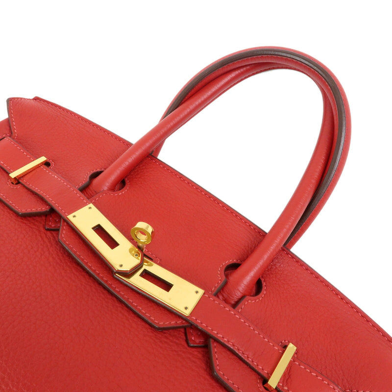 Hermes Birkin Red Togo With Gold Hardware Leather Bag