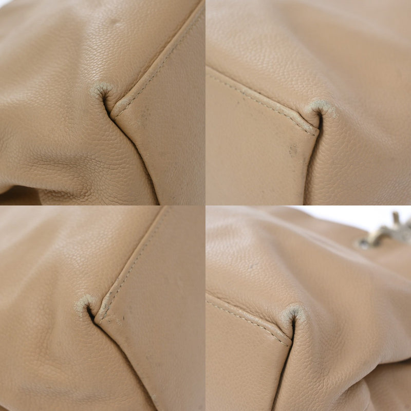 Chanel Vintage Handle Cc Caviar Beige Leather Bag