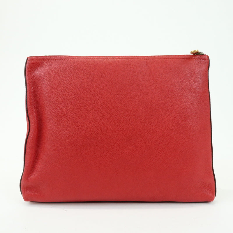 Gucci Logo Portfolio Printed Leather Red Bag