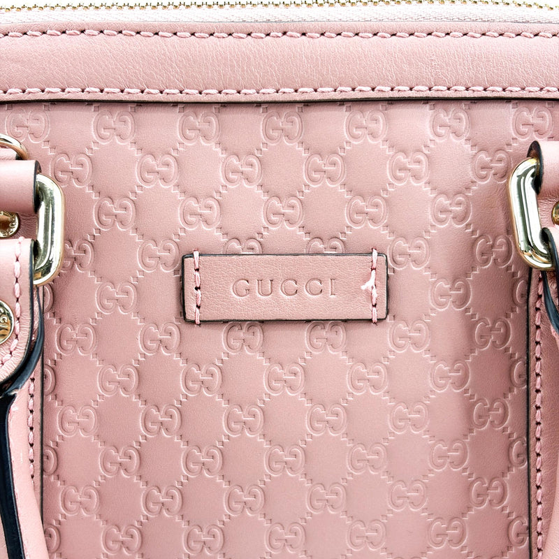 Gucci Convertible Dome Satchel Microguccissima Leather Pink