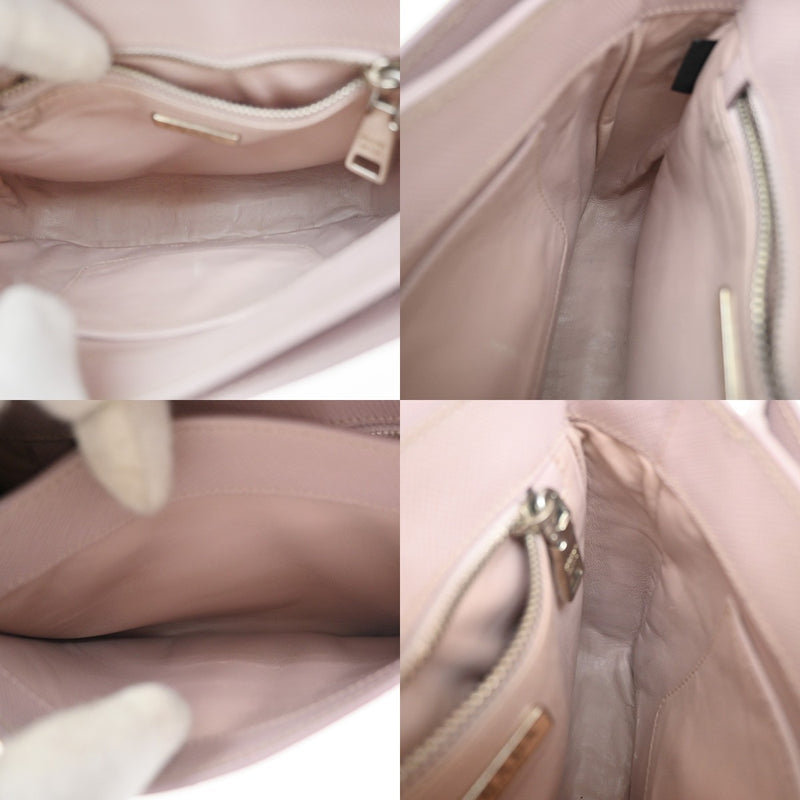 Prada Sound Flap Embroidered Saffiano Pink Leather Bag